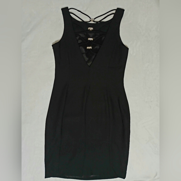 Vintage Black Cocktail Dress With cut-out jewel embellished back - Picture 8 of 9